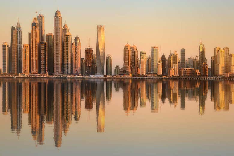Atardecer sobre Dubái Marina